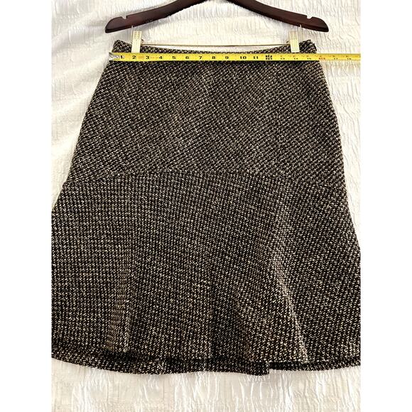 Zara Basic Wool Tweed Brown Houndstooth Skirt Size 8 - Picture 7 of 7